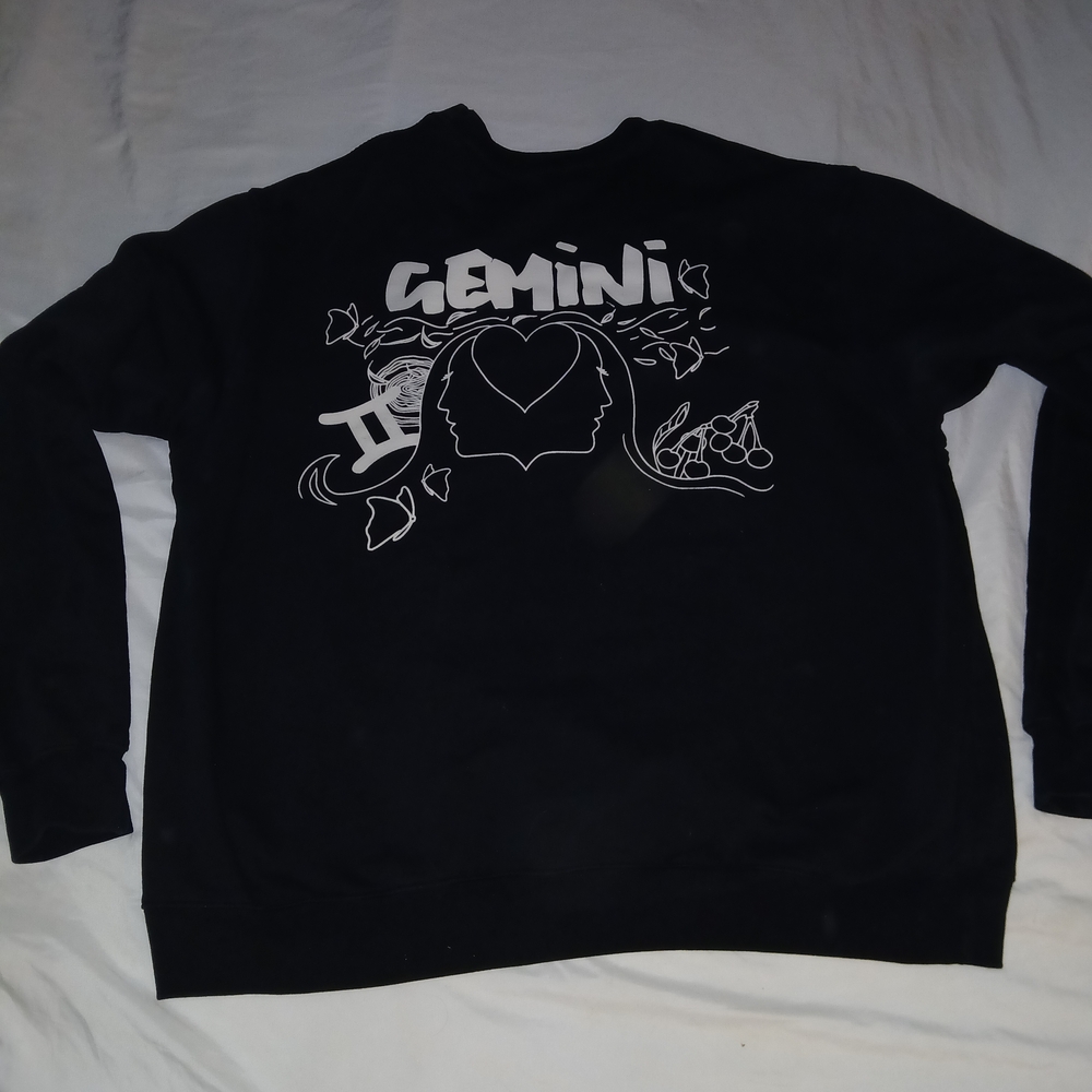 Good American Black Gemini Crewneck Sweater